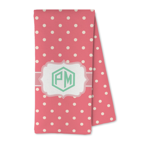 Custom Pink & Orange Chevron Kitchen Towel - Microfiber (Personalized)
