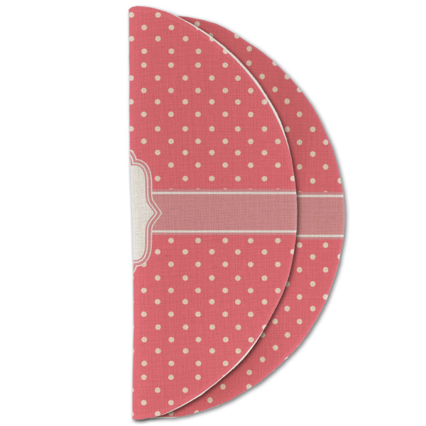 Custom Design - Round Linen Placemats - HALF FOLDED (double sided)