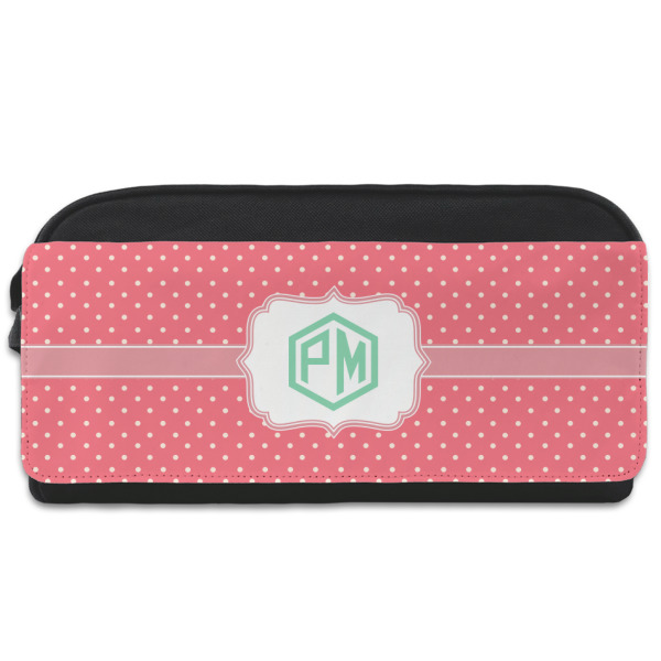 Custom Pink & Orange Chevron Shoe Bag (Personalized)