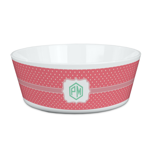 Custom Pink & Orange Chevron Kid's Bowl (Personalized)