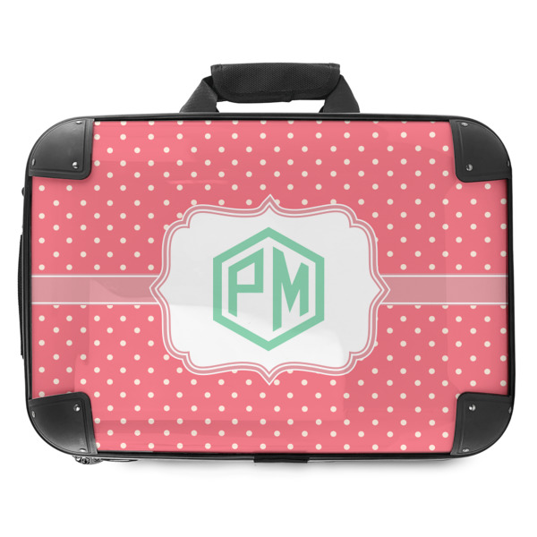 Custom Pink & Orange Chevron Hard Shell Briefcase - 18" (Personalized)