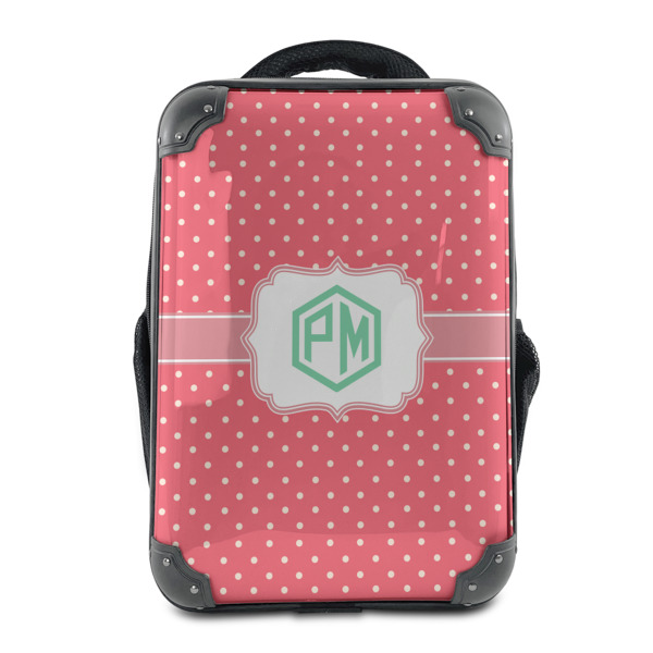 Custom Pink & Orange Chevron 15" Hard Shell Backpack (Personalized)