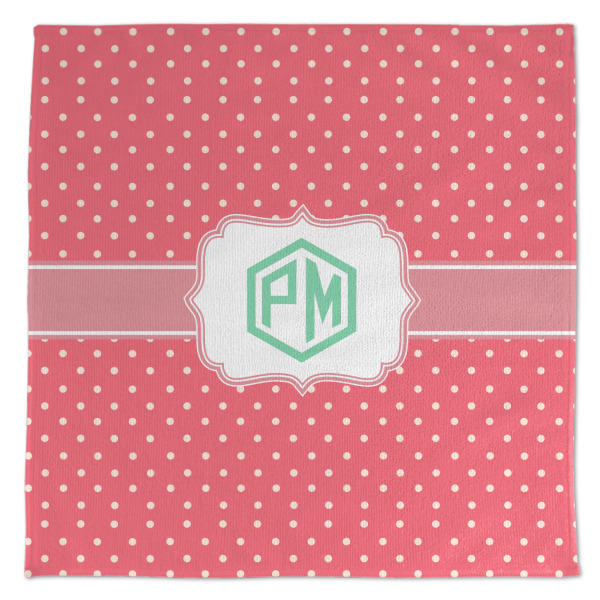 Custom Pink & Orange Chevron Microfiber Dish Towel (Personalized)