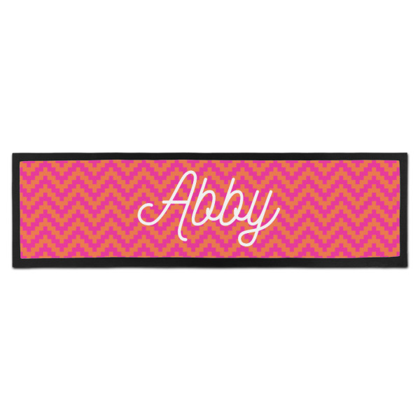 Custom Pink & Orange Chevron Bar Mat (Personalized)