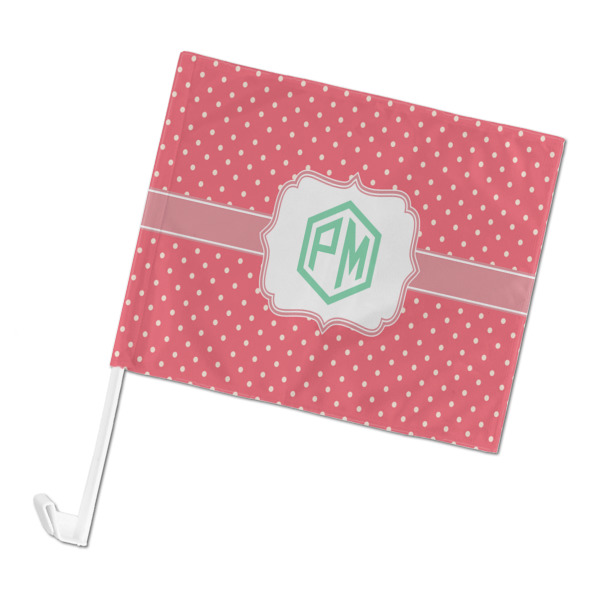 Custom Pink & Orange Chevron Car Flag (Personalized)