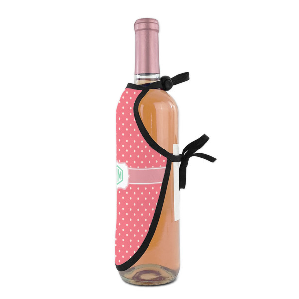 Custom Design - Wine Bottle Apron - DETAIL WITH CLIP ON NECK