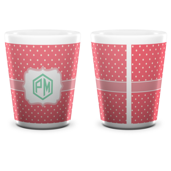 Custom Design - Ceramic Shot Glass - White - Front & Back