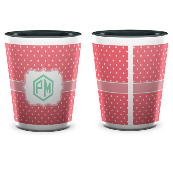 Custom Design - Ceramic Shot Glass - Two Tone - Front & Back