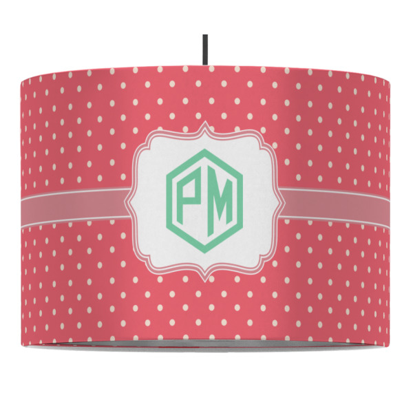 Custom Pink & Orange Chevron Drum Pendant Lamp (Personalized)