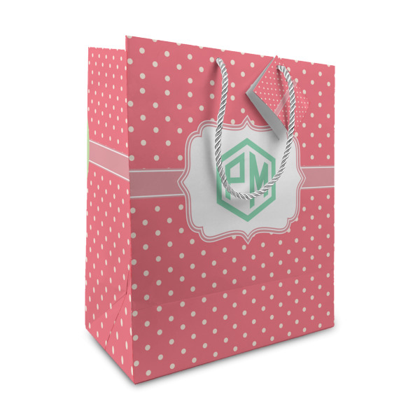 Custom Pink & Orange Chevron Medium Gift Bag (Personalized)