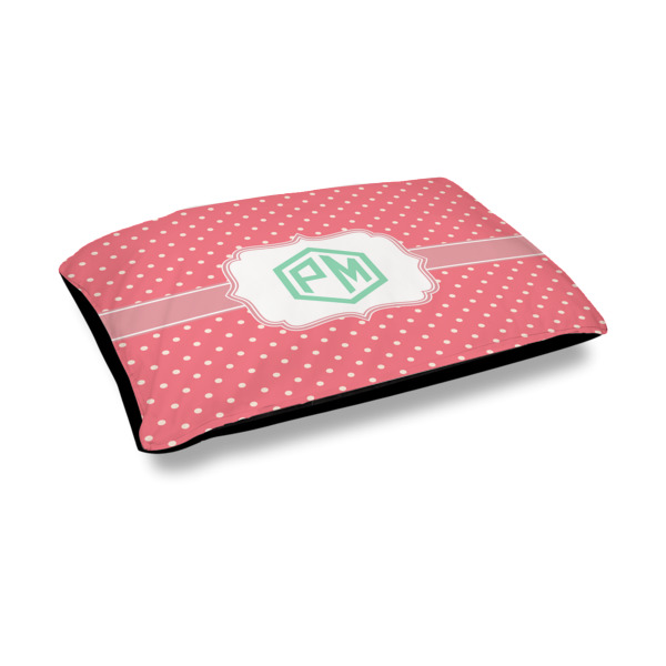 Custom Pink & Orange Chevron Outdoor Dog Bed - Medium (Personalized)