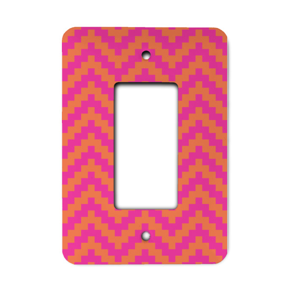 Custom Pink & Orange Chevron Rocker Style Light Switch Cover