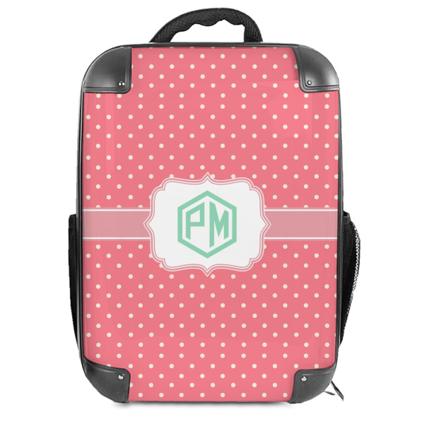 Custom Pink & Orange Chevron Hard Shell Backpack (Personalized)