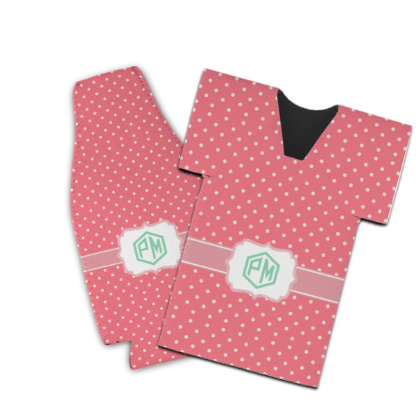 Custom Pink & Orange Chevron Bottle Cooler (Personalized)