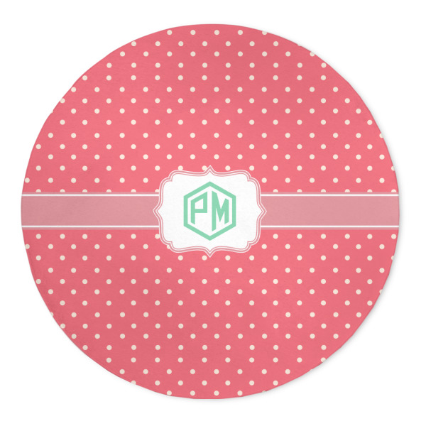 Custom Pink & Orange Chevron 5' Round Indoor Area Rug (Personalized)