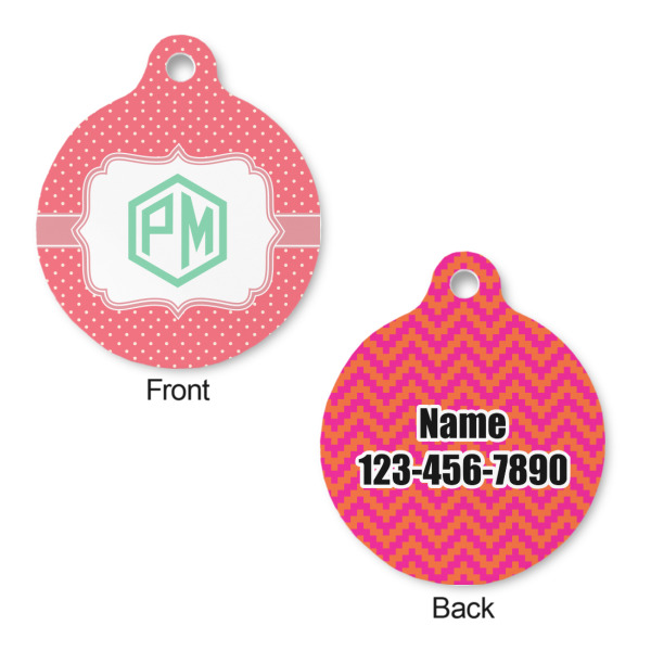 Custom Design - Round Pet ID Tag - Large - Front & Back View