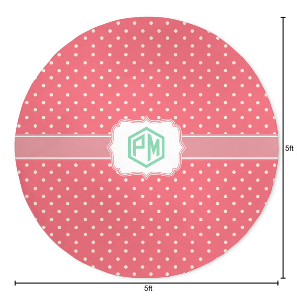 Custom Design - Round 5ft Indoor Rug - Dimensions