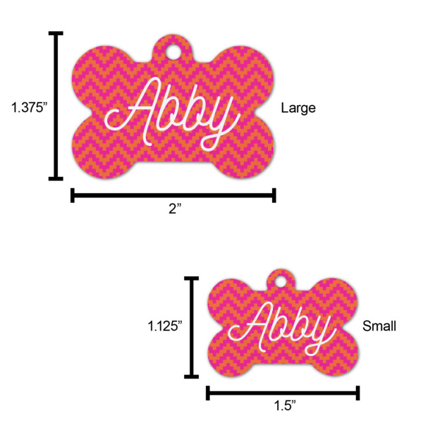 Custom Design - Bone Shaped Dog ID Tags - Comparison Scale