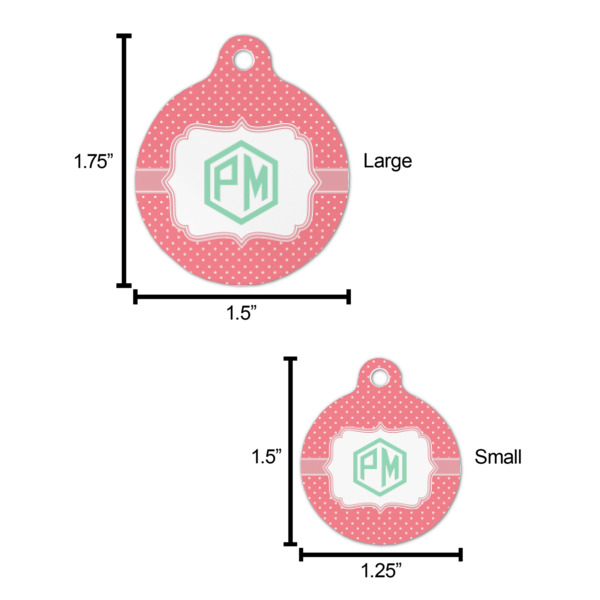 Custom Design - Round Pet ID Tag - Comparison Scale
