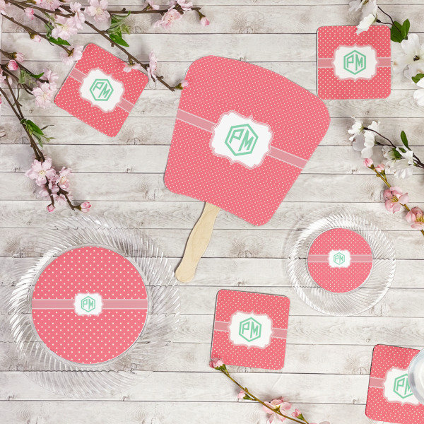 Custom Design - Party Supplies Combination Image - All items - Plates, Coasters, Fans