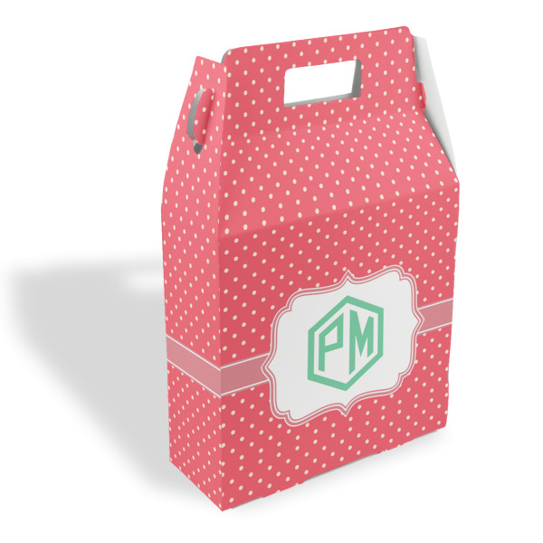 Custom Pink & Orange Chevron Gable Favor Box (Personalized)