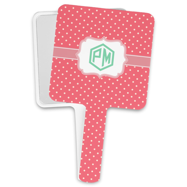 Custom Pink & Orange Chevron Hand Mirror (Personalized)