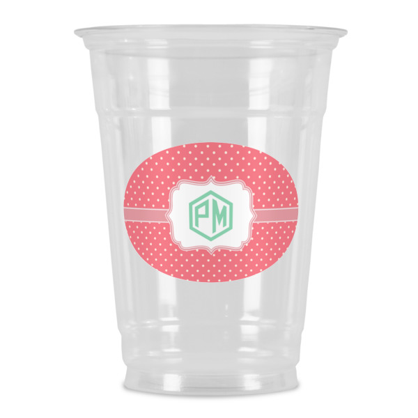 Custom Pink & Orange Chevron Party Cups - 16oz (Personalized)