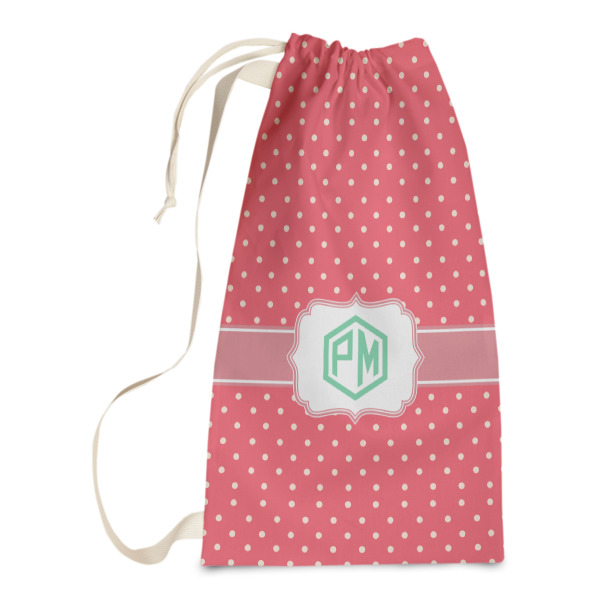 Custom Pink & Orange Chevron Laundry Bags - Small (Personalized)