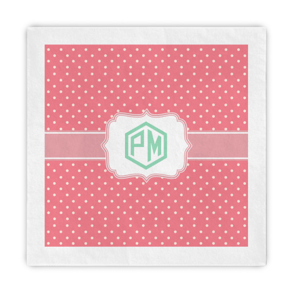 Custom Pink & Orange Chevron Decorative Paper Napkins (Personalized)