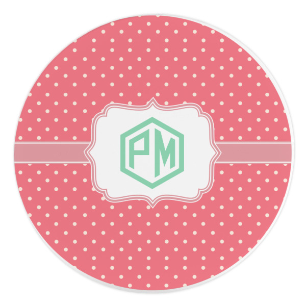 Custom Pink & Orange Chevron Round Stone Trivet (Personalized)