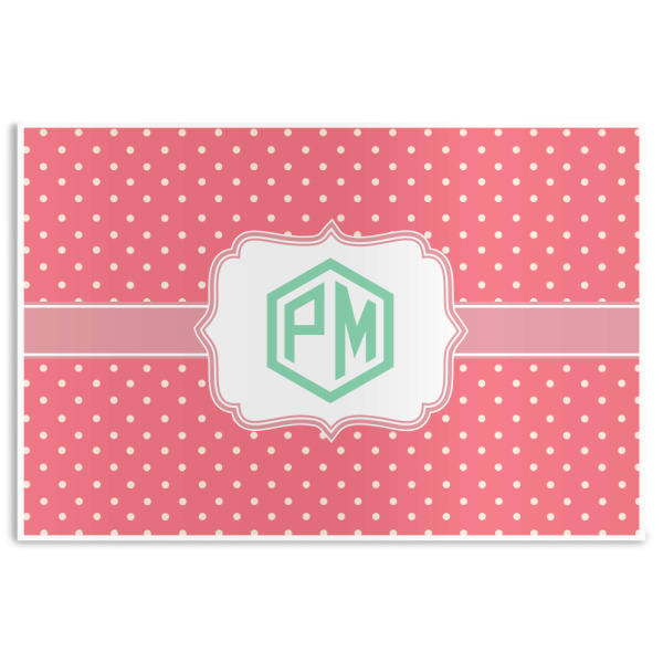 Custom Pink & Orange Chevron Disposable Paper Placemats (Personalized)