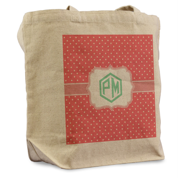 Custom Pink & Orange Chevron Reusable Cotton Grocery Bag (Personalized)