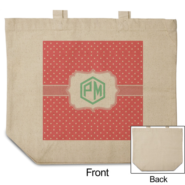 Custom Design - Reusable Cotton Grocery Bag - Front & Back View