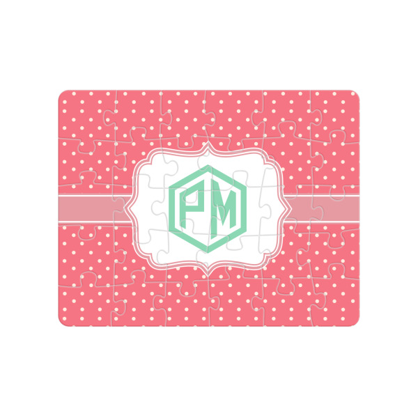 Custom Pink & Orange Chevron Jigsaw Puzzles (Personalized)