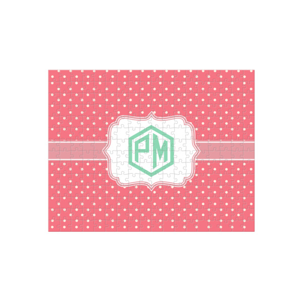 Custom Pink & Orange Chevron 252 pc Jigsaw Puzzle (Personalized)