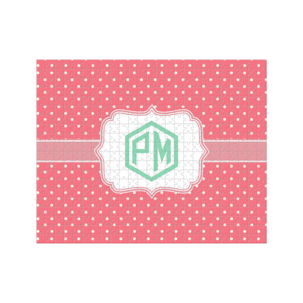 Custom Pink & Orange Chevron 500 pc Jigsaw Puzzle (Personalized)