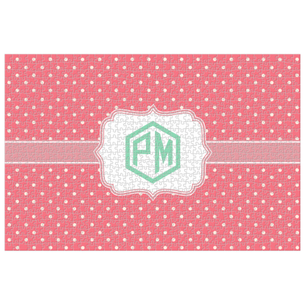 Custom Pink & Orange Chevron Jigsaw Puzzle - 1000-piece (Personalized)