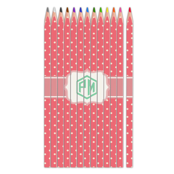 Custom Pink & Orange Chevron Colored Pencils (Personalized)