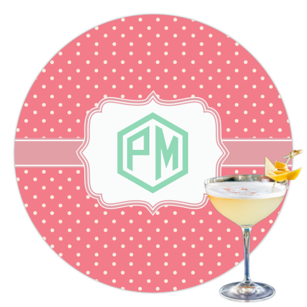 Custom Pink & Orange Chevron Printed Drink Topper - 3.5" (Personalized)