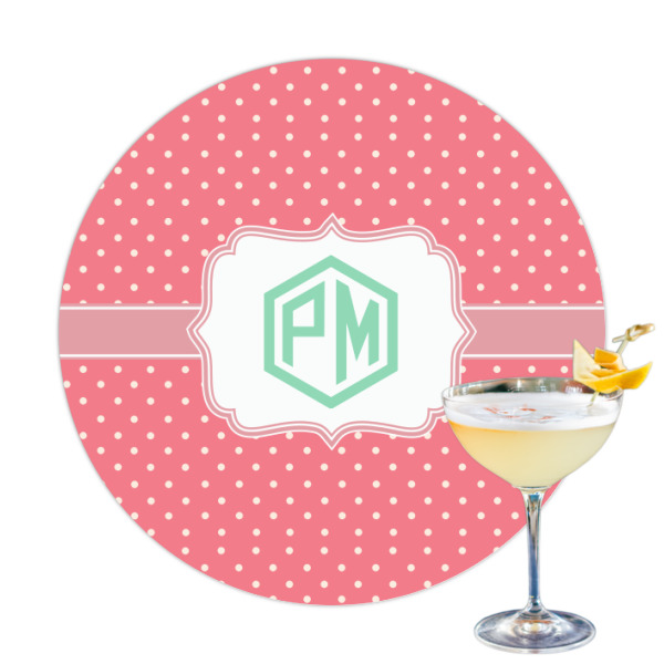 Custom Pink & Orange Chevron Printed Drink Topper (Personalized)