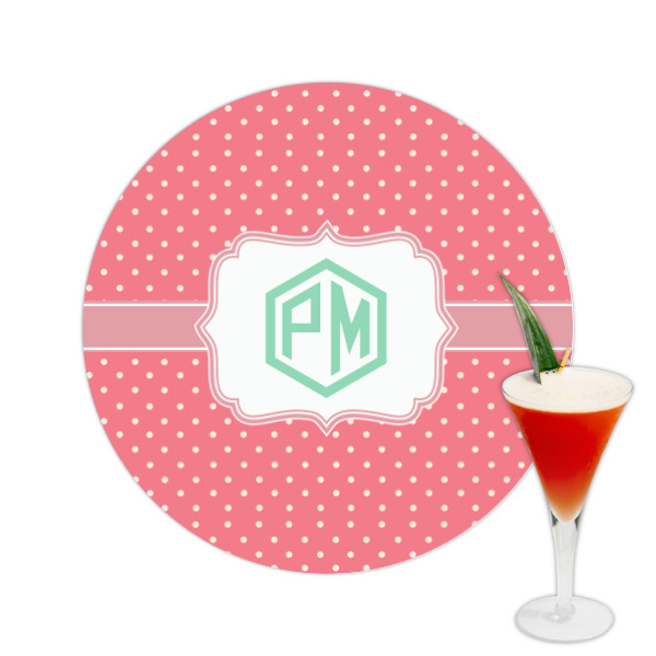 Custom Pink & Orange Chevron Printed Drink Topper -  2.5" (Personalized)