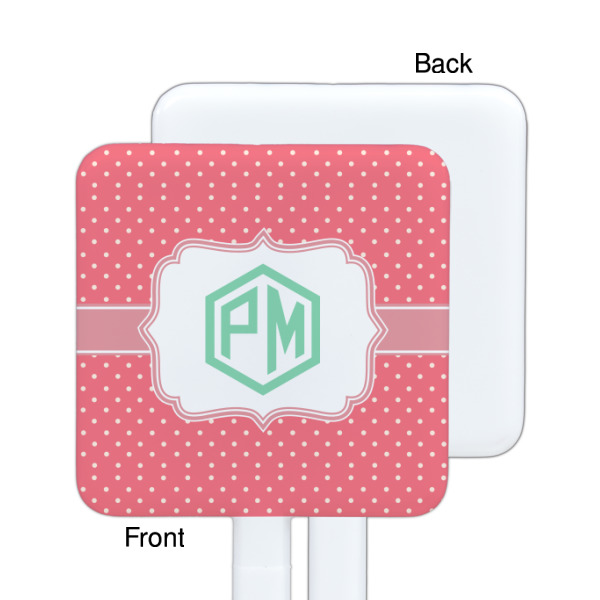 Custom Design - White Plastic Stir Stick - Single Sided - Square - Front & Back