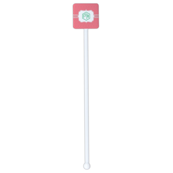 Custom Design - White Plastic Stir Stick - Square - Single Stick