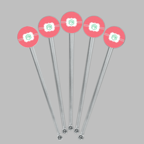 Custom Design - Clear Plastic 7" Stir Stick - Round - Fan View