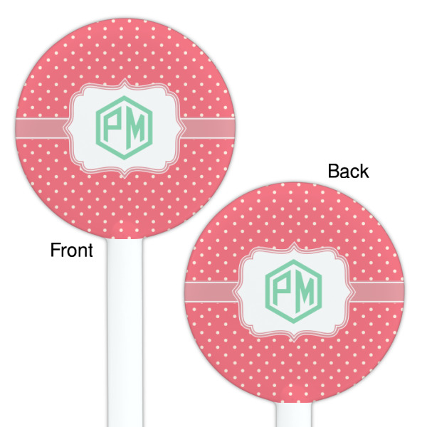 Custom Design - White Plastic 5.5" Stir Stick - Double Sided - Round - Front & Back