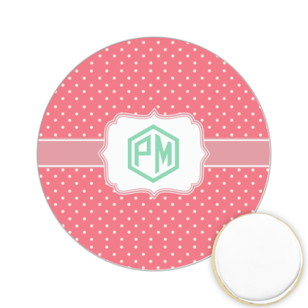 Custom Pink & Orange Chevron Printed Cookie Topper - 2.15" (Personalized)