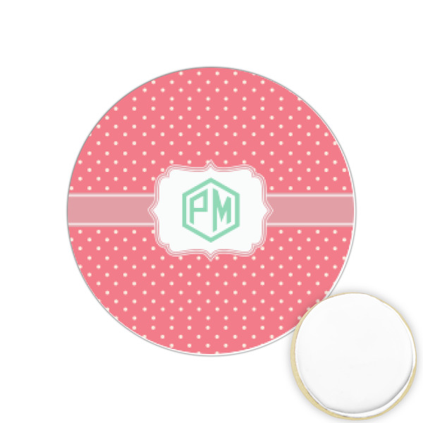 Custom Pink & Orange Chevron Printed Cookie Topper - 1.25" (Personalized)