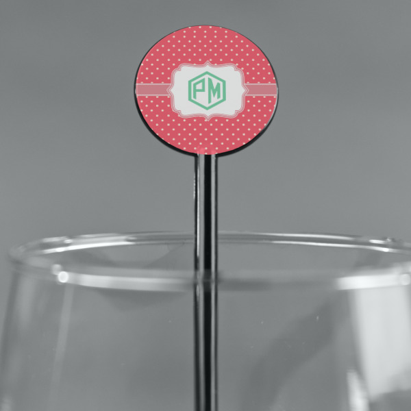 Custom Design - Black Plastic 5.5" Stir Stick - Round - Main