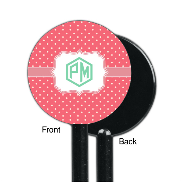 Custom Design - Black Plastic 5.5" Stir Stick - Single Sided - Round - Front & Back
