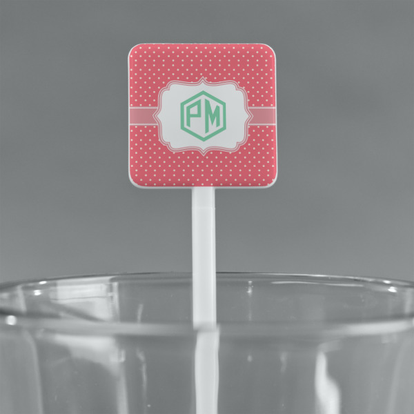 Custom Design - White Plastic Stir Stick - Square - Main